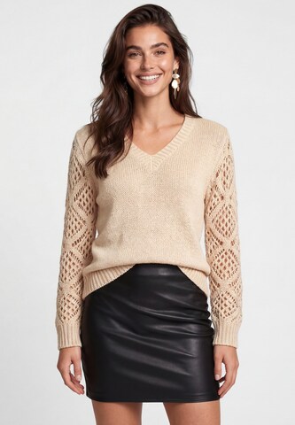 faina - Jersey en beige: frente