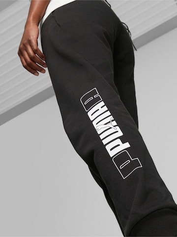 regular Pantaloni sportivi 'Puma Logo Printed Elastic Waist Active Joggers' di PUMA in nero