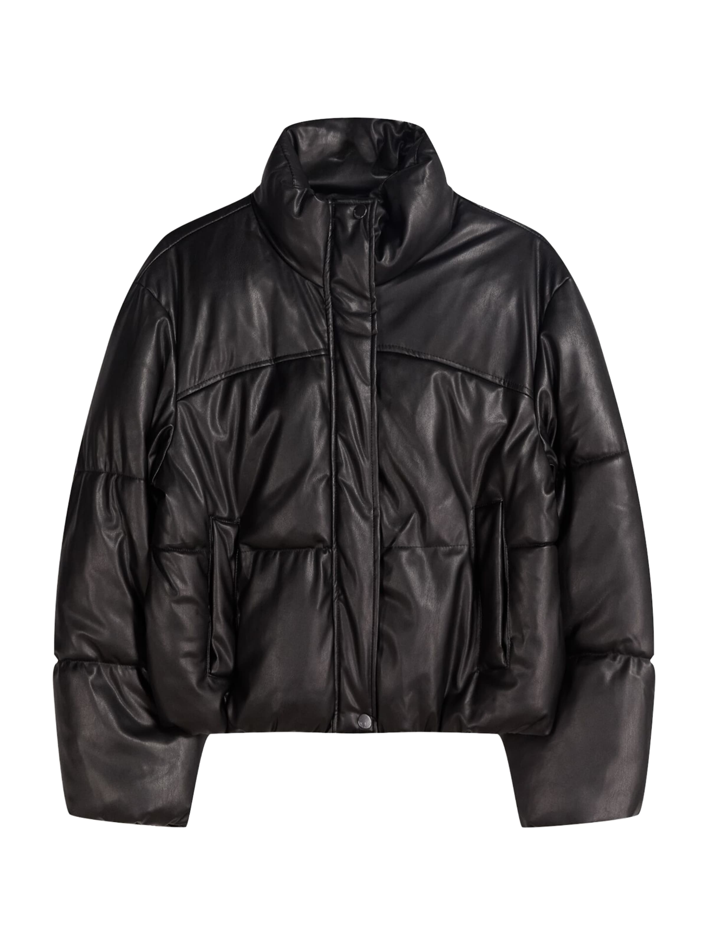 Bershka Přechodná bunda – černá: přední strana