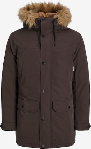 JACK & JONES Winter parka 'Winner' in Brown: front