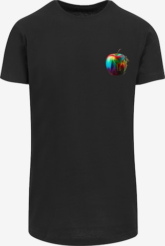 F4NT4STIC T-Shirt 'Colorfood Collection - Rainbow Apple' in Schwarz: predná strana