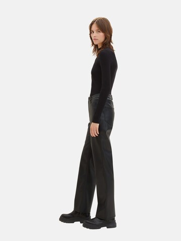 TOM TAILOR DENIM Regular Trousers 'Emma' in Black