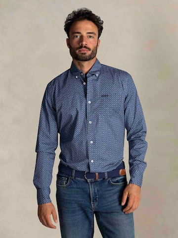 NZA New Zealand Auckland Regular fit Overhemd in Blauw: voorkant