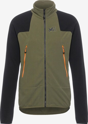 MILLET Athletic Fleece Jacket 'K LIGHTGRID' in Green: front