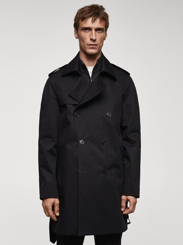 MANGO MAN Between-Seasons Coat in Black: front