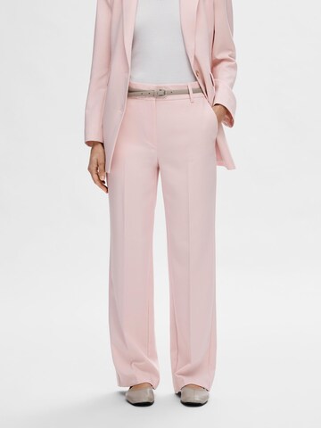 Regular Pantalon à plis SELECTED FEMME en rose : devant