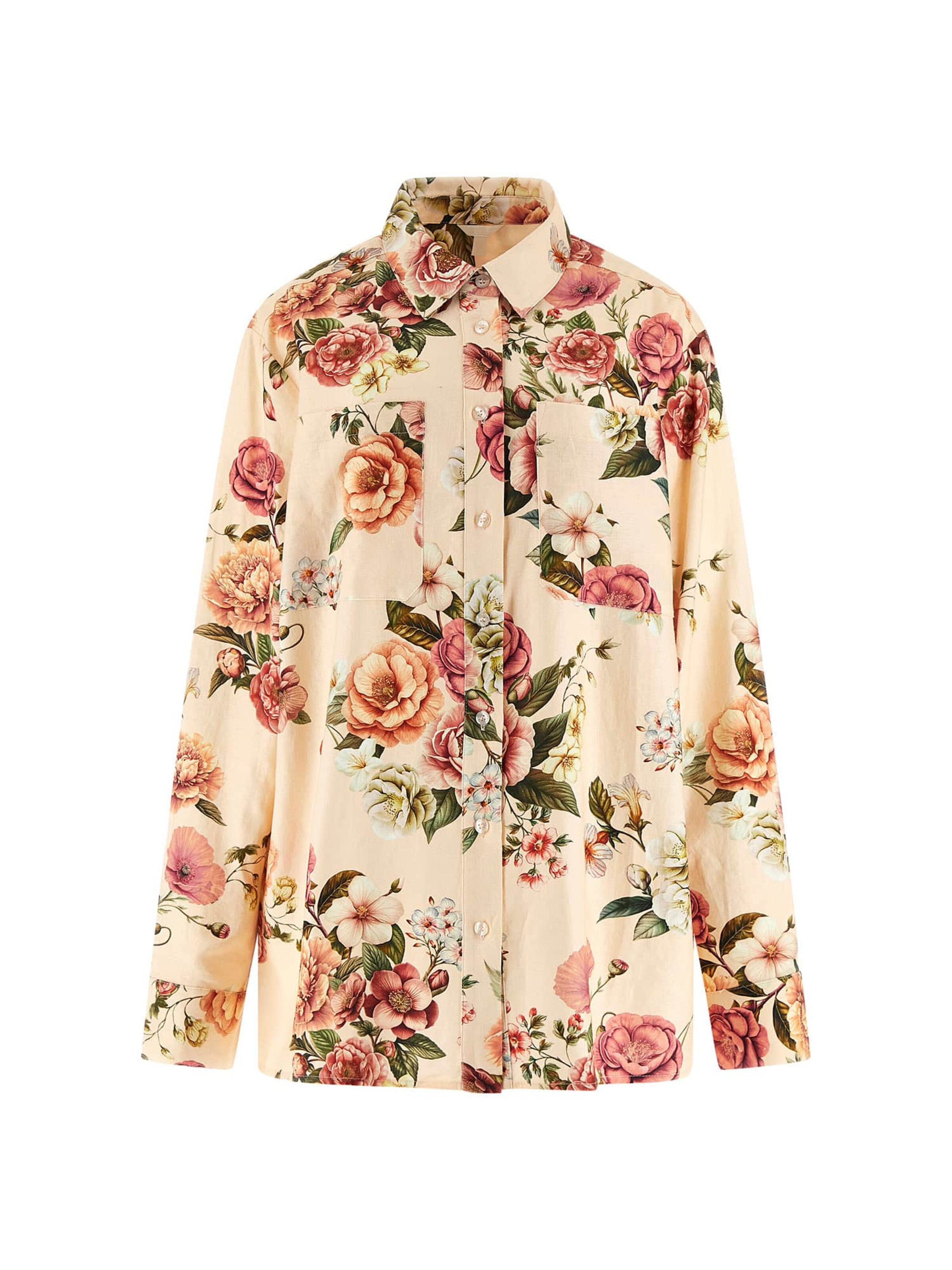 GUESS Bluse in XS in oliv / apricot / rosé / altrosa, Produktansicht