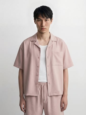 Burocs Comfort Fit Hemd 'Herringbone'‌ in Pink