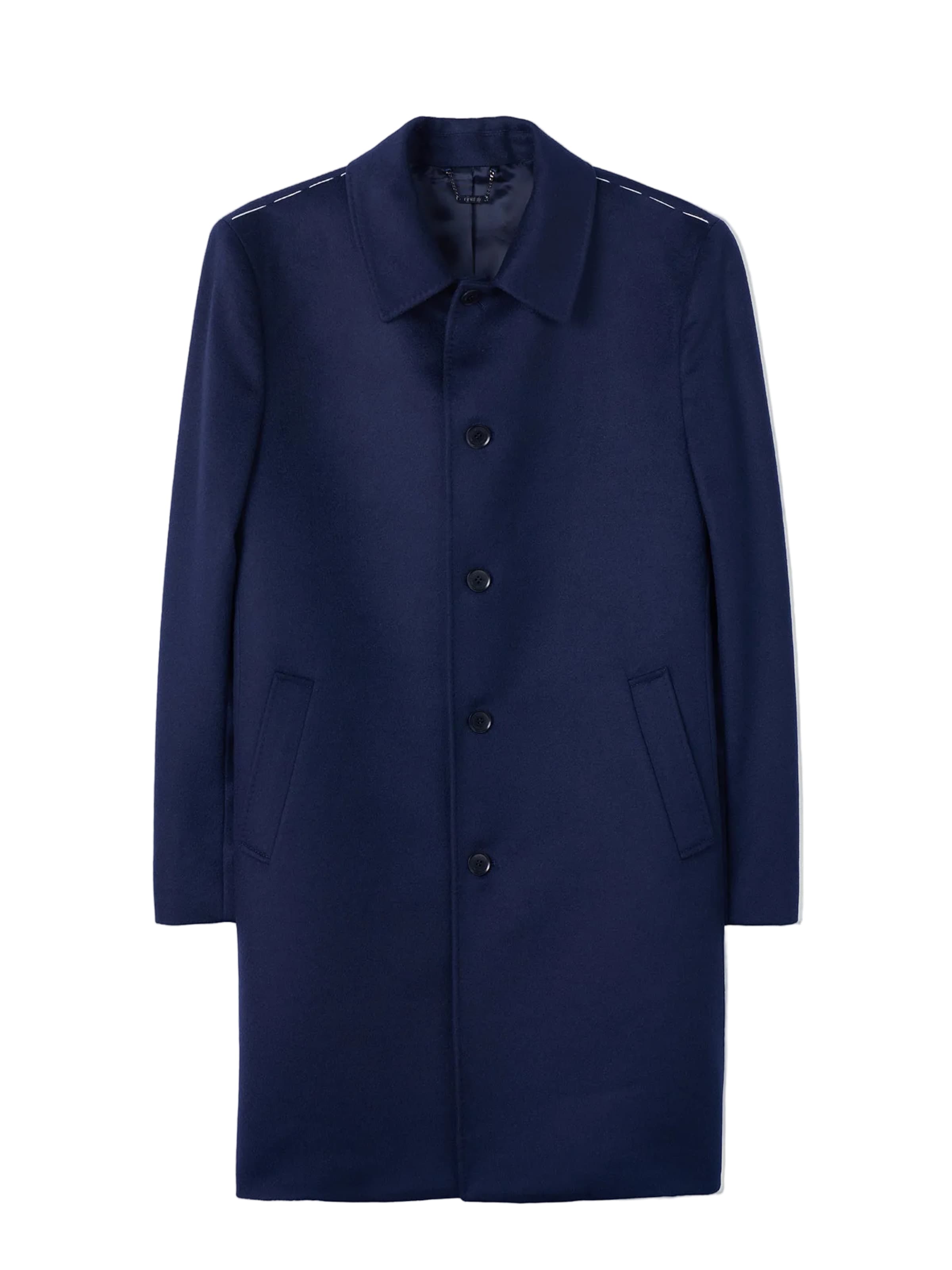 GOBI Cashmere Between-Seasons Coat 'Men’s Single-Breasted Cashmere Coat' in Blue: front