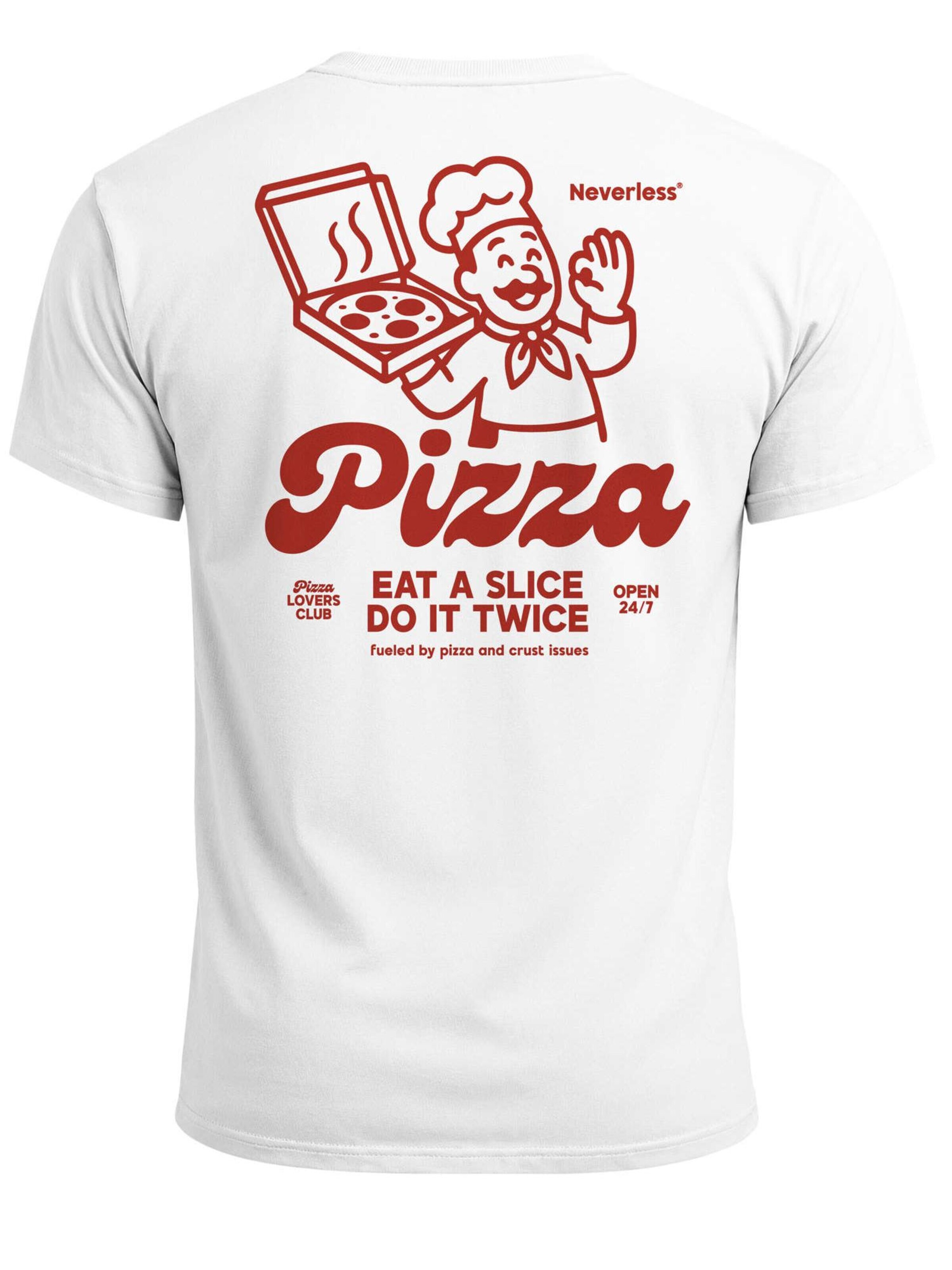 Neverless Shirt 'Pizza Lovers Club' in White