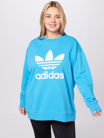 ADIDAS ORIGINALSSweater majica 'Trefoil Crew ' - plava boja: prednji dio