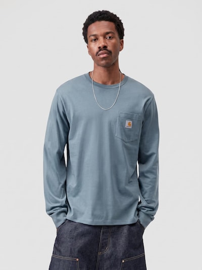 Carhartt WIP Koszulka 'L/S POCKET T-SHIRT VELVET BLUE' w rozmiarze S w kolorze niebieskim, Podgląd produktu