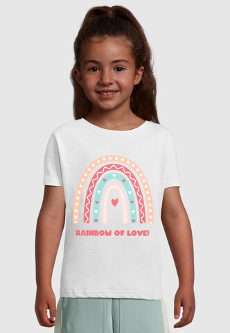 Merchcode Shirt 'Rainbow of Love' in Wit: voorkant