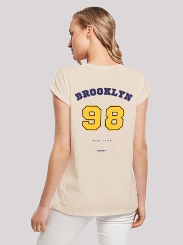 T-shirt 'Brooklyn 98 NY' F4NT4STIC en beige : devant