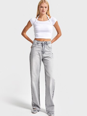 IT'S BASIC Regular Jeans 'Straight High Rise Jeans' in Grey