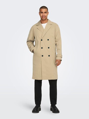 Only & Sons Between-Seasons Coat 'ONSJACK' in Beige: front