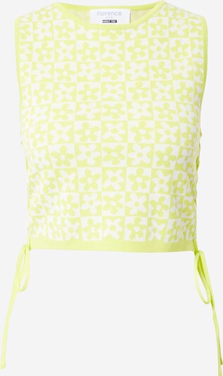 florence by mills exclusive for ABOUT YOU Tops en tricot 'Flower Child ' en vert fluo / blanc, Vue avec produit