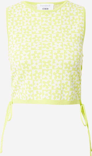 florence by mills exclusive for ABOUT YOU Tops en tricot 'Flower Child ' en vert fluo / blanc, Vue avec produit