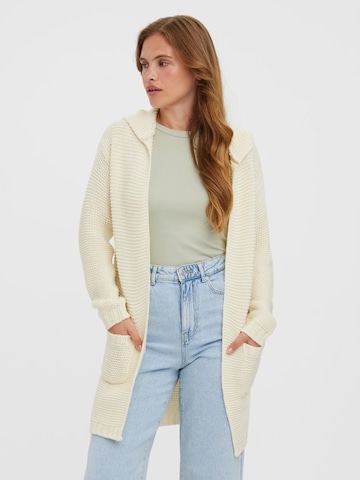 VERO MODA Knit Cardigan in Beige: front