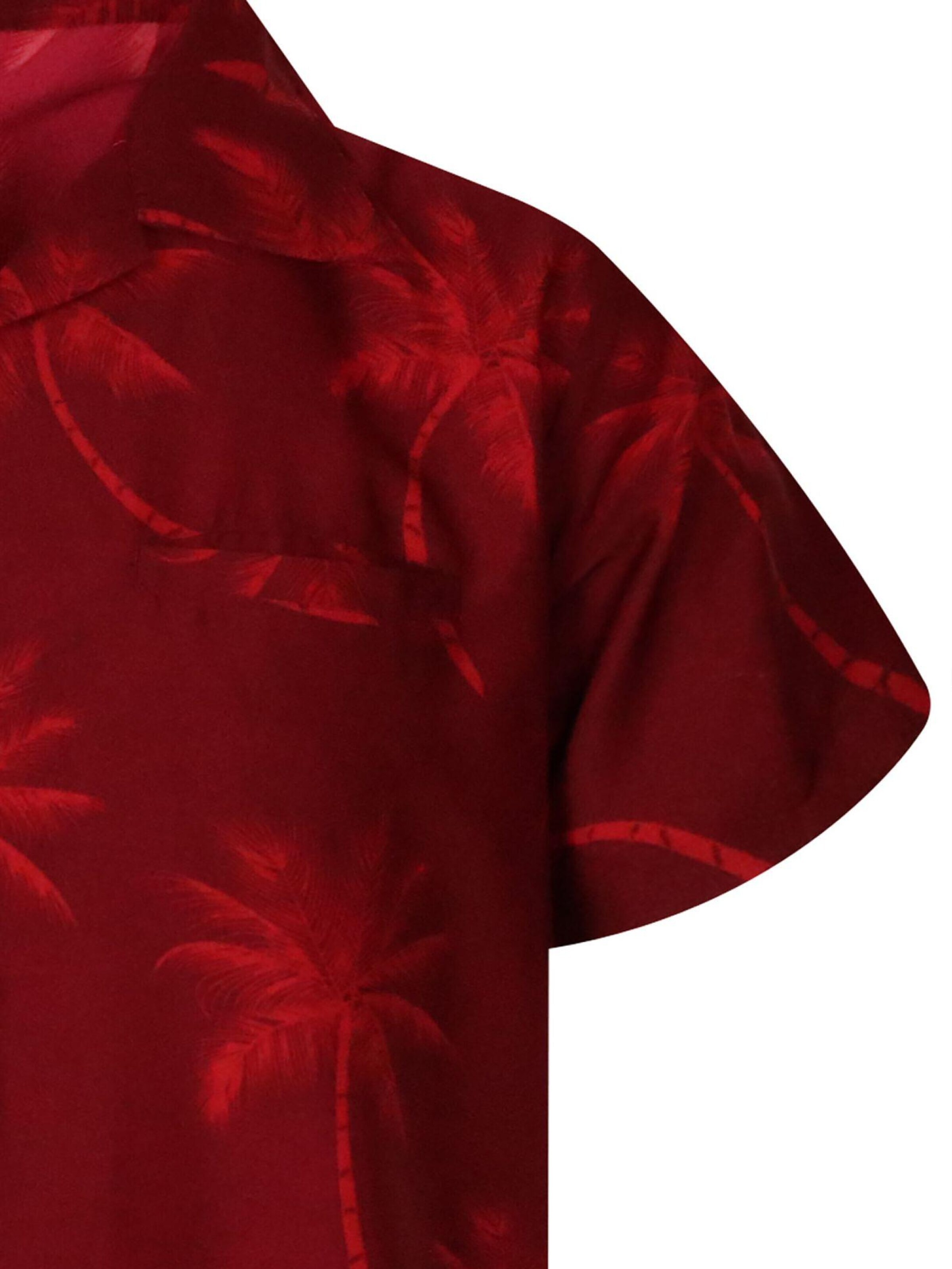 King Kameha Shirt 'Palmshadow'‌‌‌‌‌ in Rot