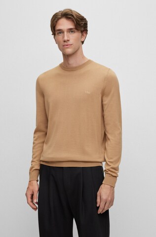 BOSS Sweater 'Botto-L' in Beige: front