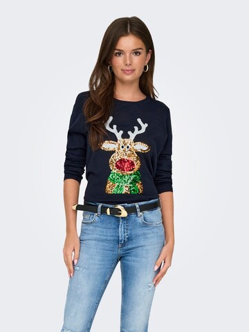 ONLY Свитер 'ONLXmas' в Синий: спереди