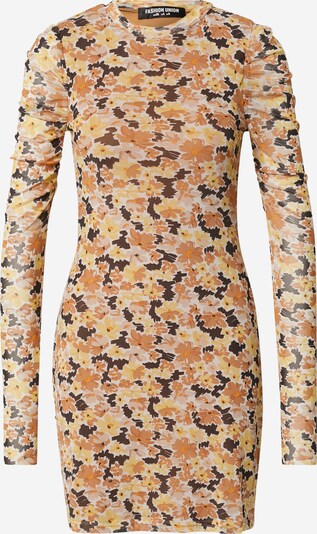 Fashion Union Kleid 'AMBER' in honig / pfirsich / hummer / hellorange, Produktansicht