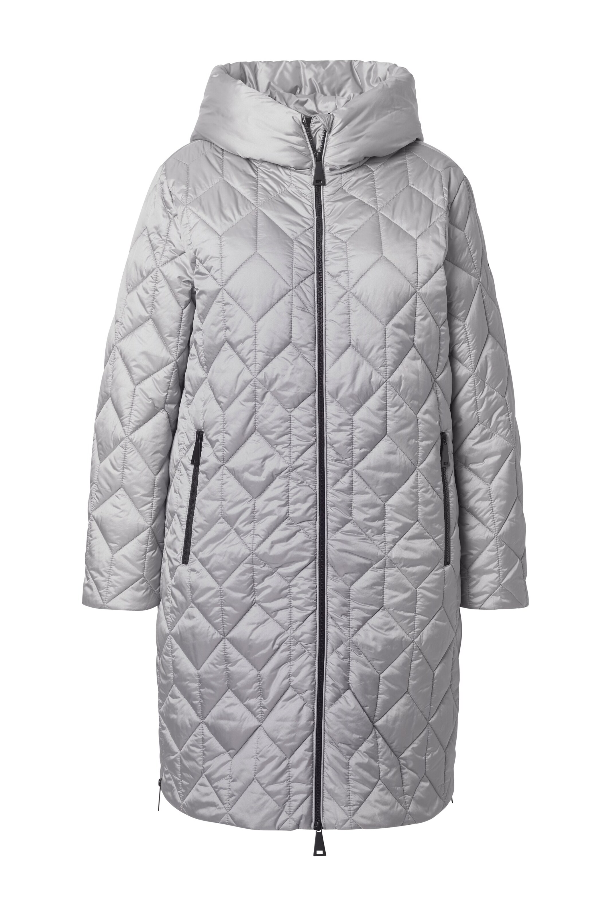 Ulla Popken Wintermantel in Grijs: voorkant