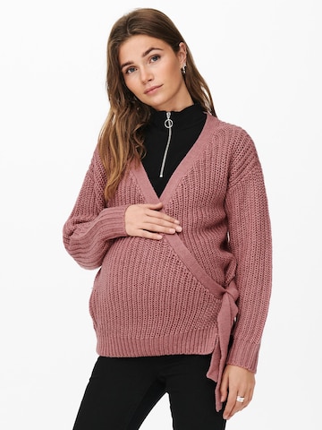 Only Maternity Strickjacke in Pink