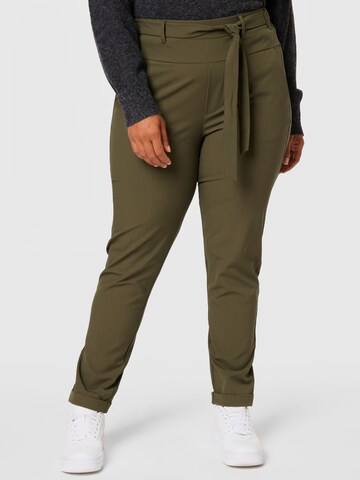 KAFFE CURVE Regular Pants 'Jia' in Green: front