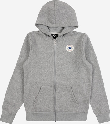 CONVERSE Zip-Up Hoodie in Grey: front