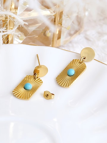 Made by Nami Earrings 'Sonnenquadrat' in Gold