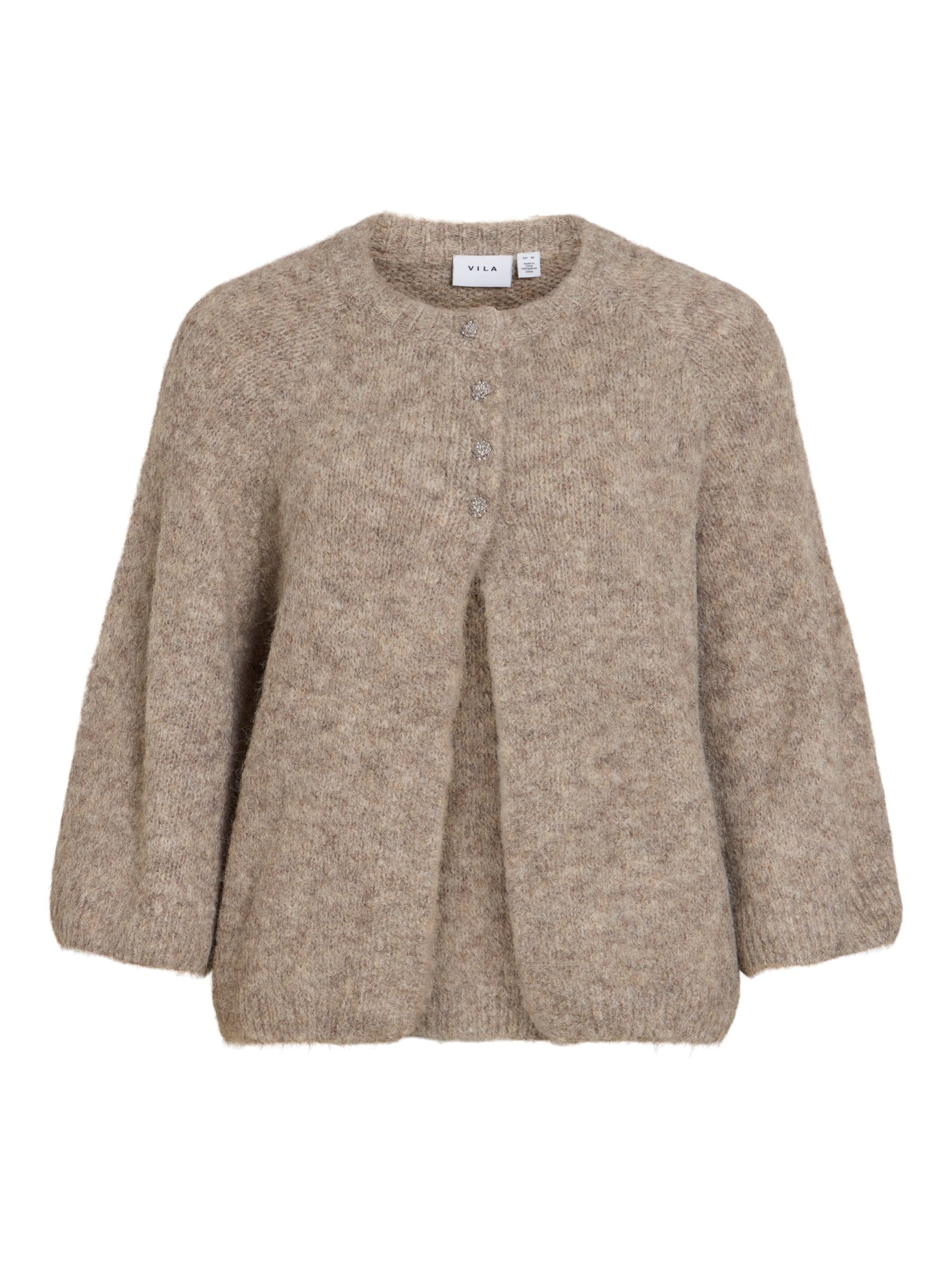 VILA Cardigan 'BOWS' i beige: forside