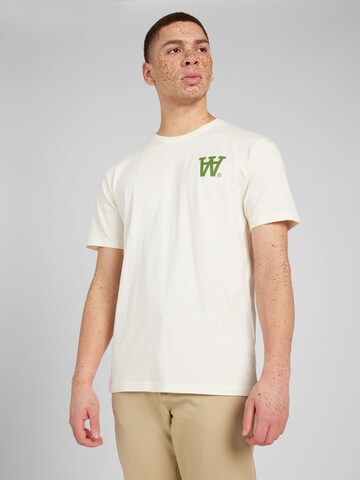 WOOD WOOD T-shirt 'Ace AA' i vit: framsida