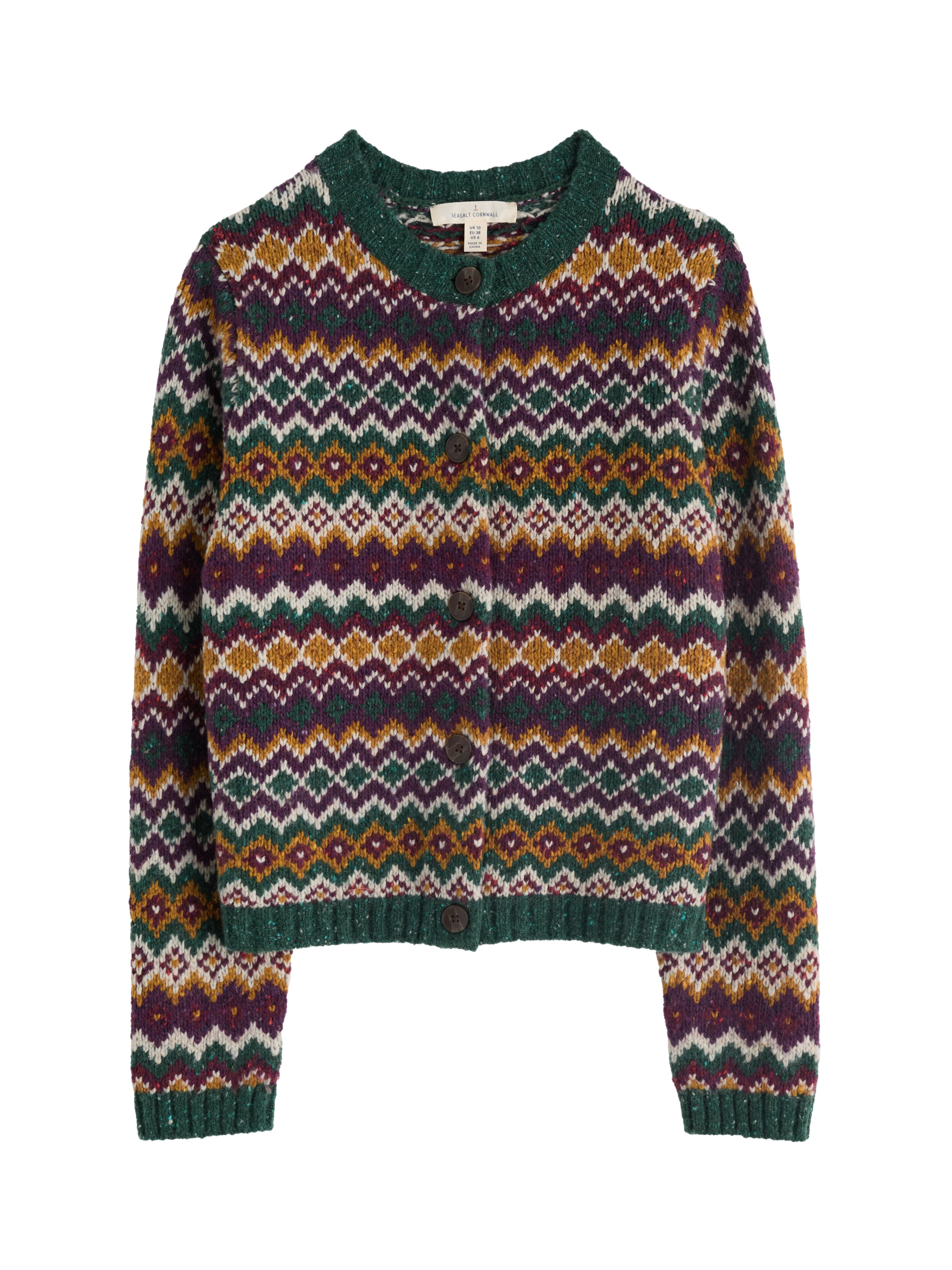 Seasalt Cornwall Kardigan ' Dawson Pick' ' – mix barev: přední strana