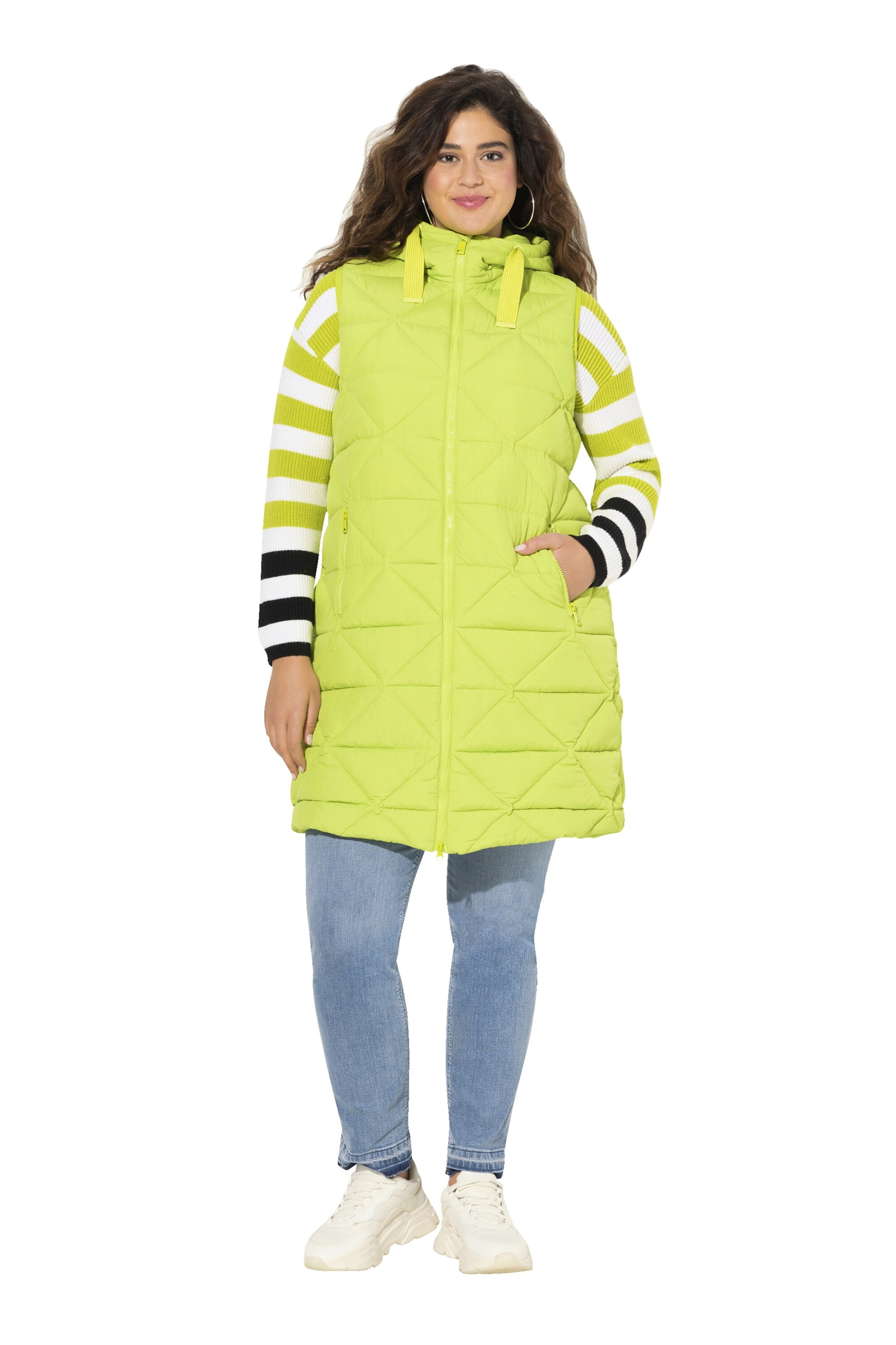 Ulla Popken Bodywarmer in Geel: voorkant