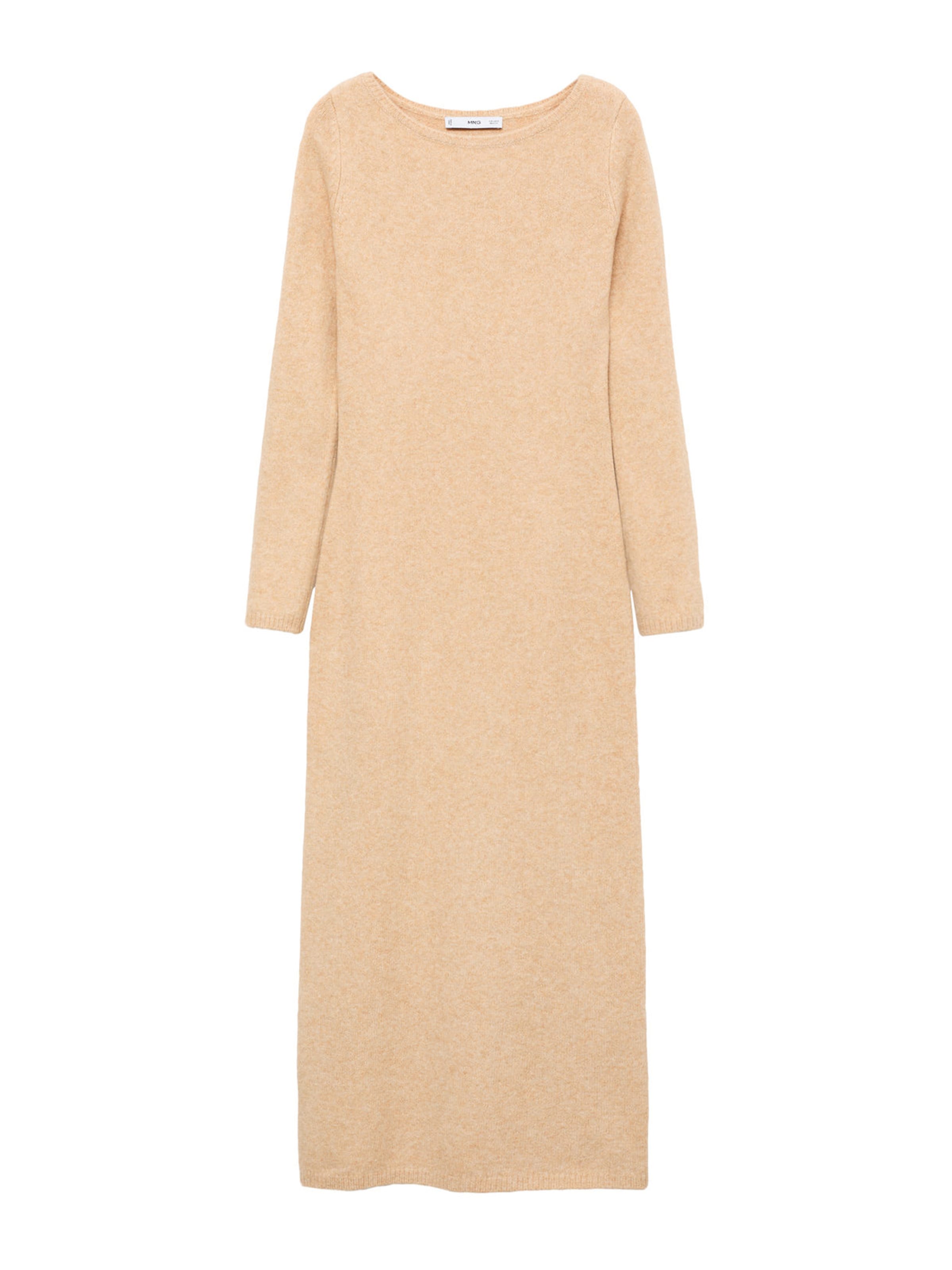 MANGO Strikkjole 'Seeds' i brun: forside