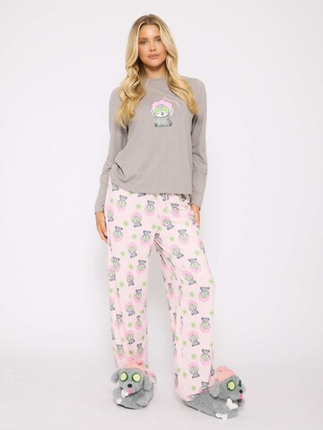 Loungeable Pyjama 'Pamper Paws' in Grau: Vorderseite