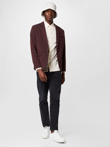 Coupe regular Veste de costume 'Olle' WEEKDAY en marron