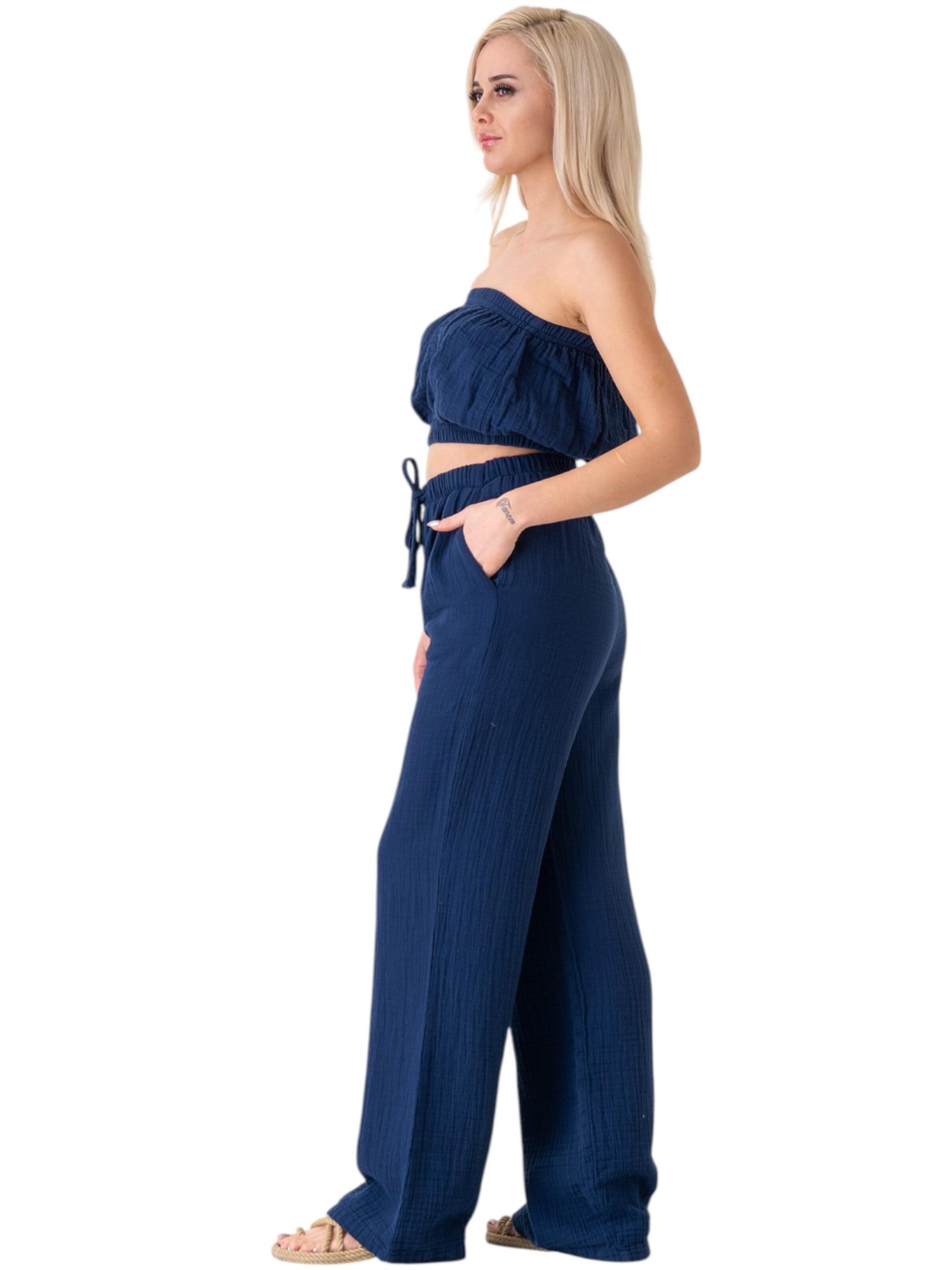 WENOR Wide Leg Bukser 'Eleni' i blå