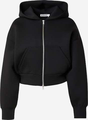 WEEKDAY - Sudadera con cremallera en negro: frente