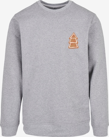 F4NT4STIC Sweatshirt 'Gingerbread Lebkuchen Tree' in Grijs: voorkant