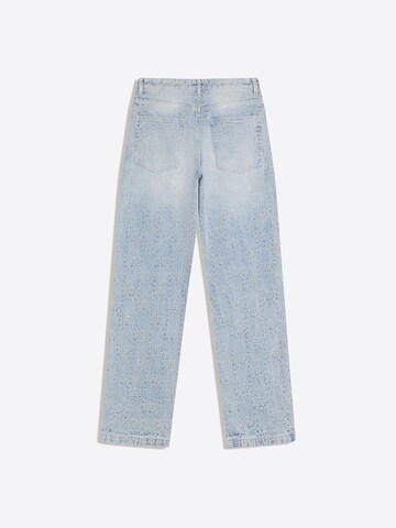 Barrel Jeans de la Bershka pe albastru