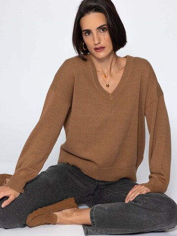 SASSYCLASSY Oversizepullover in Braun
