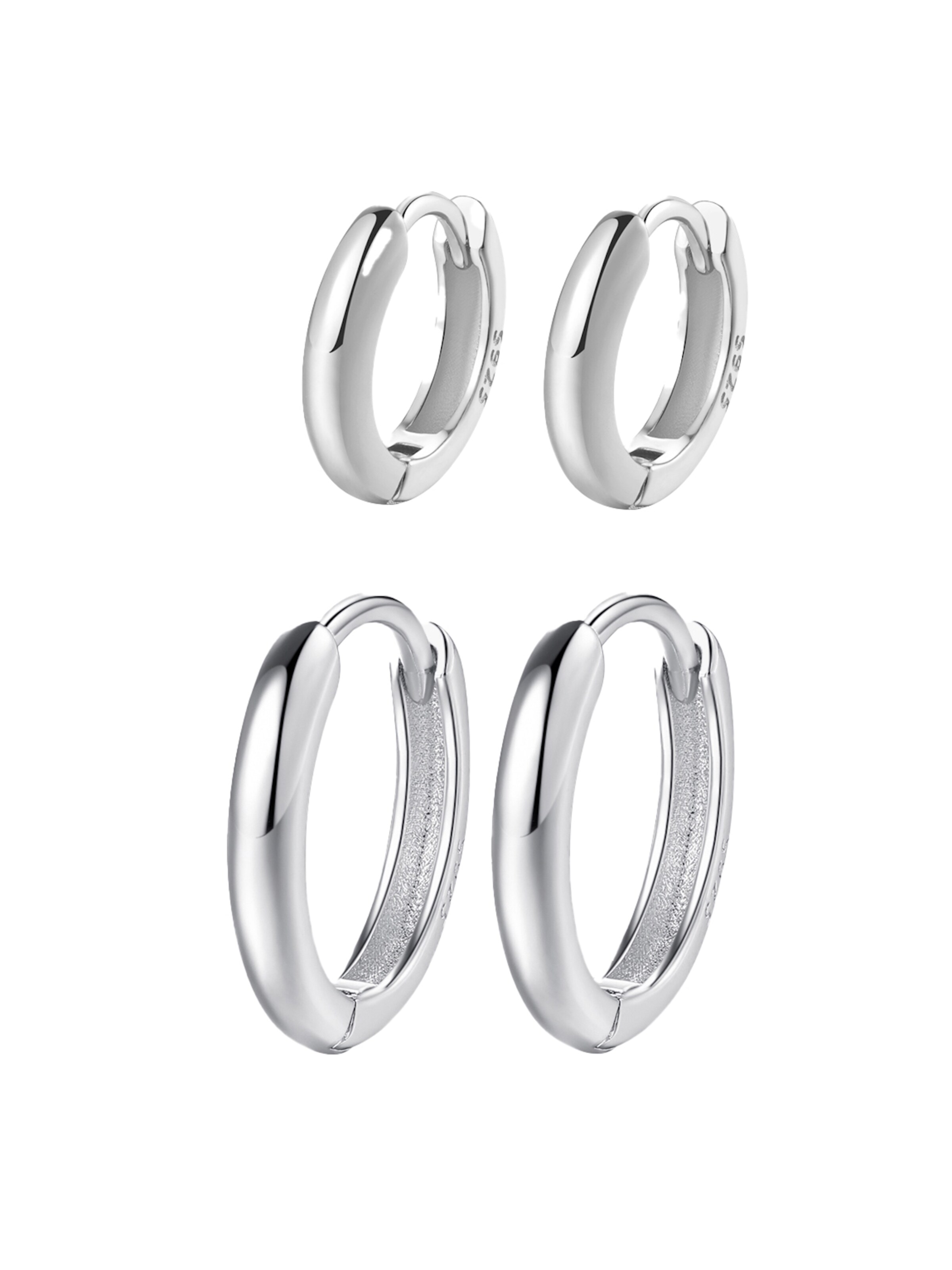 Hey Happiness - Pendientes 'Balance Duo' en plata: frente