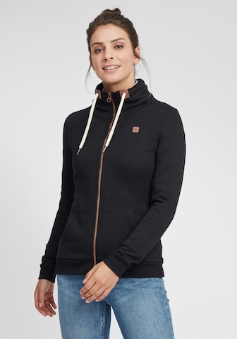 Oxmo Zip-Up Hoodie 'Vicky' in Black: front