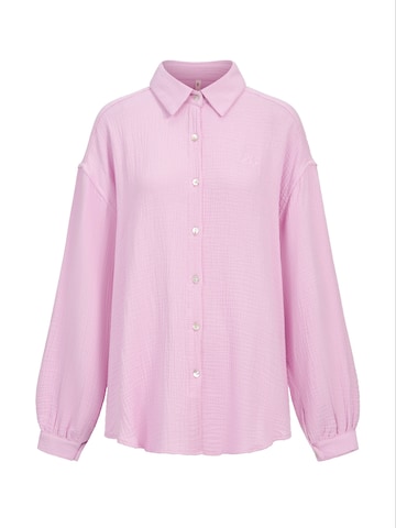 cfab - Camisa 'Musselin Shirt' em roxo: frente