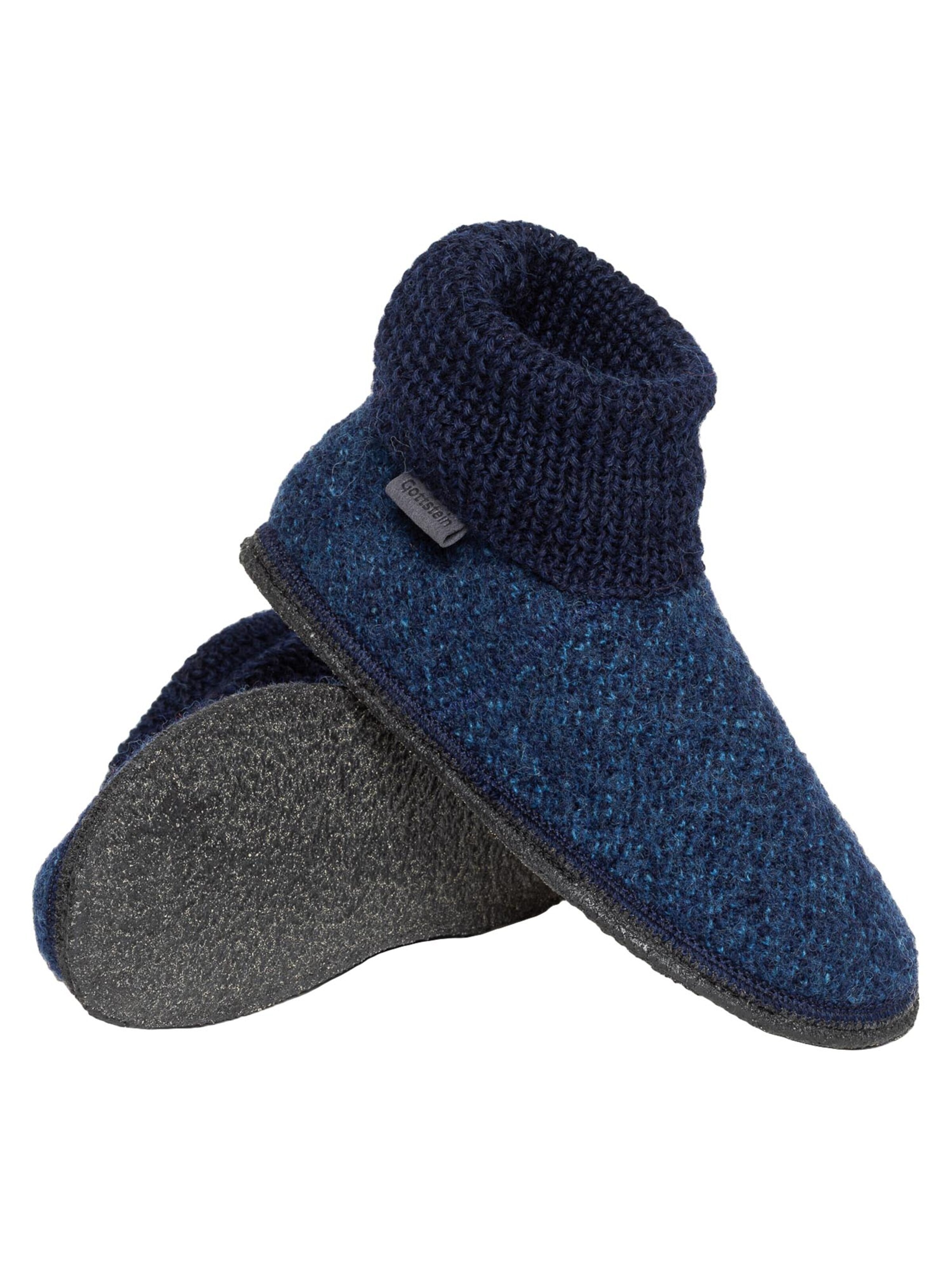 Gottstein Slippers 'Wool Venture High' in Blue