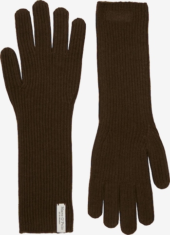 Marc O'Polo Vingerhandschoenen in Bruin: voorkant