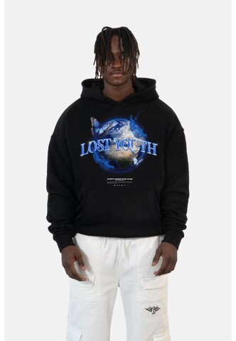 Lost YouthSweater majica 'World' - crna boja: prednji dio